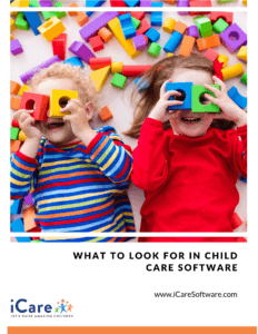 Image showing the cover of the eBook What to Look for in Child Care Software